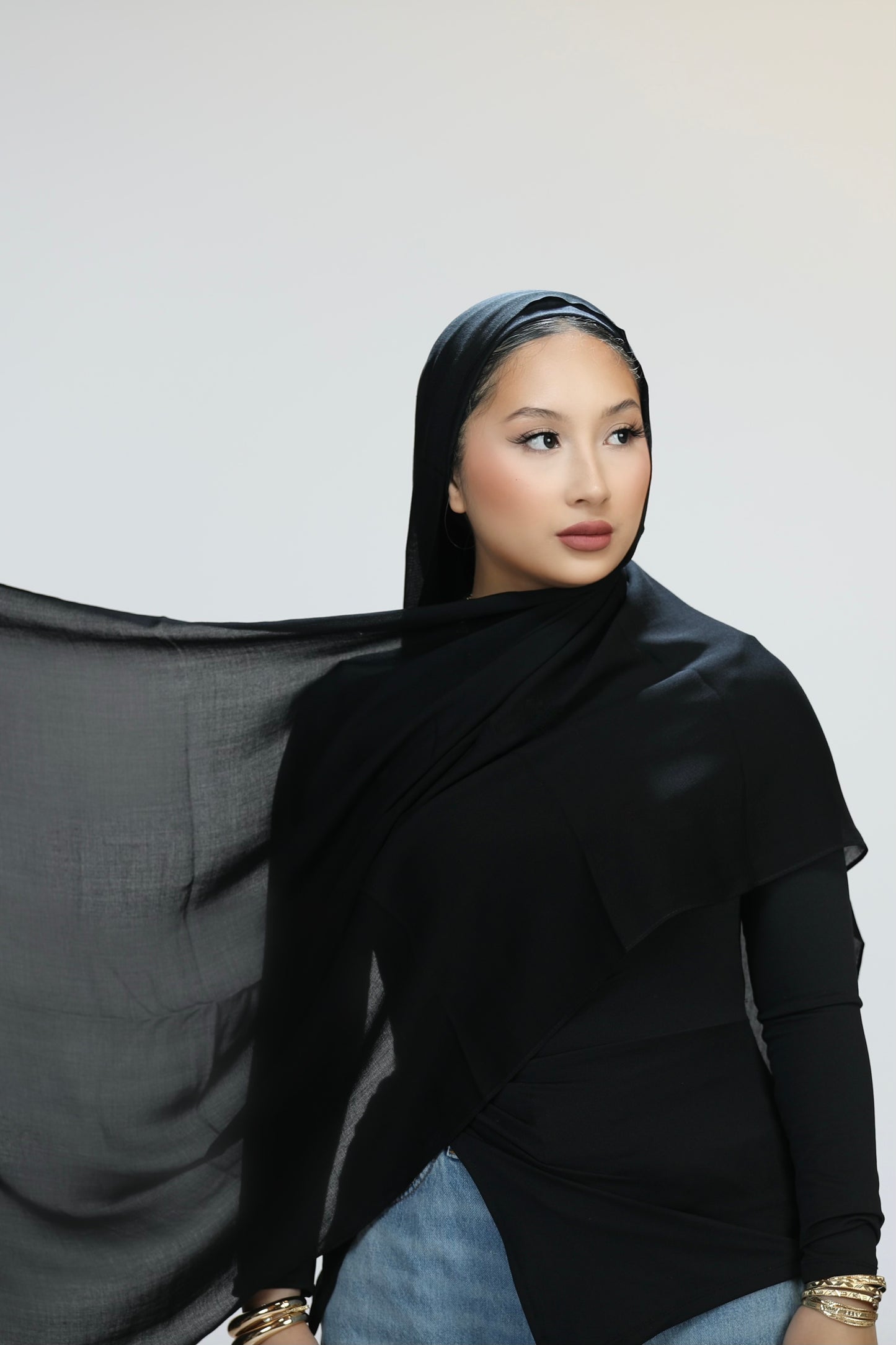 Modal hijab set- black