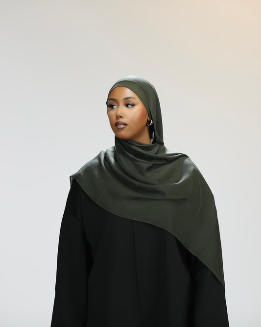 Modal hijab set- forest green