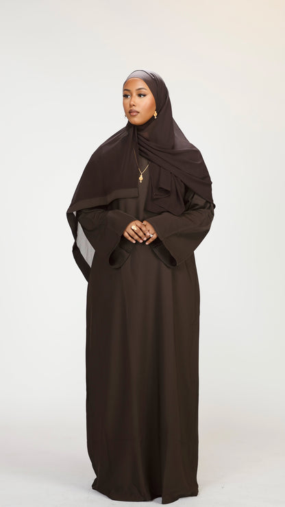 Closed abaya - Dark brown