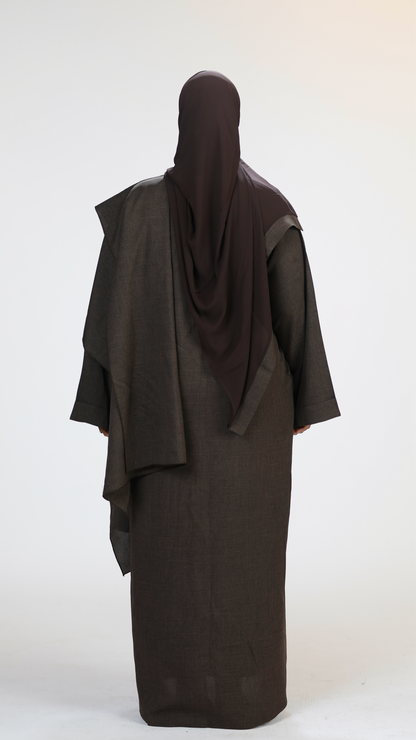 Linen cloak - dark brown