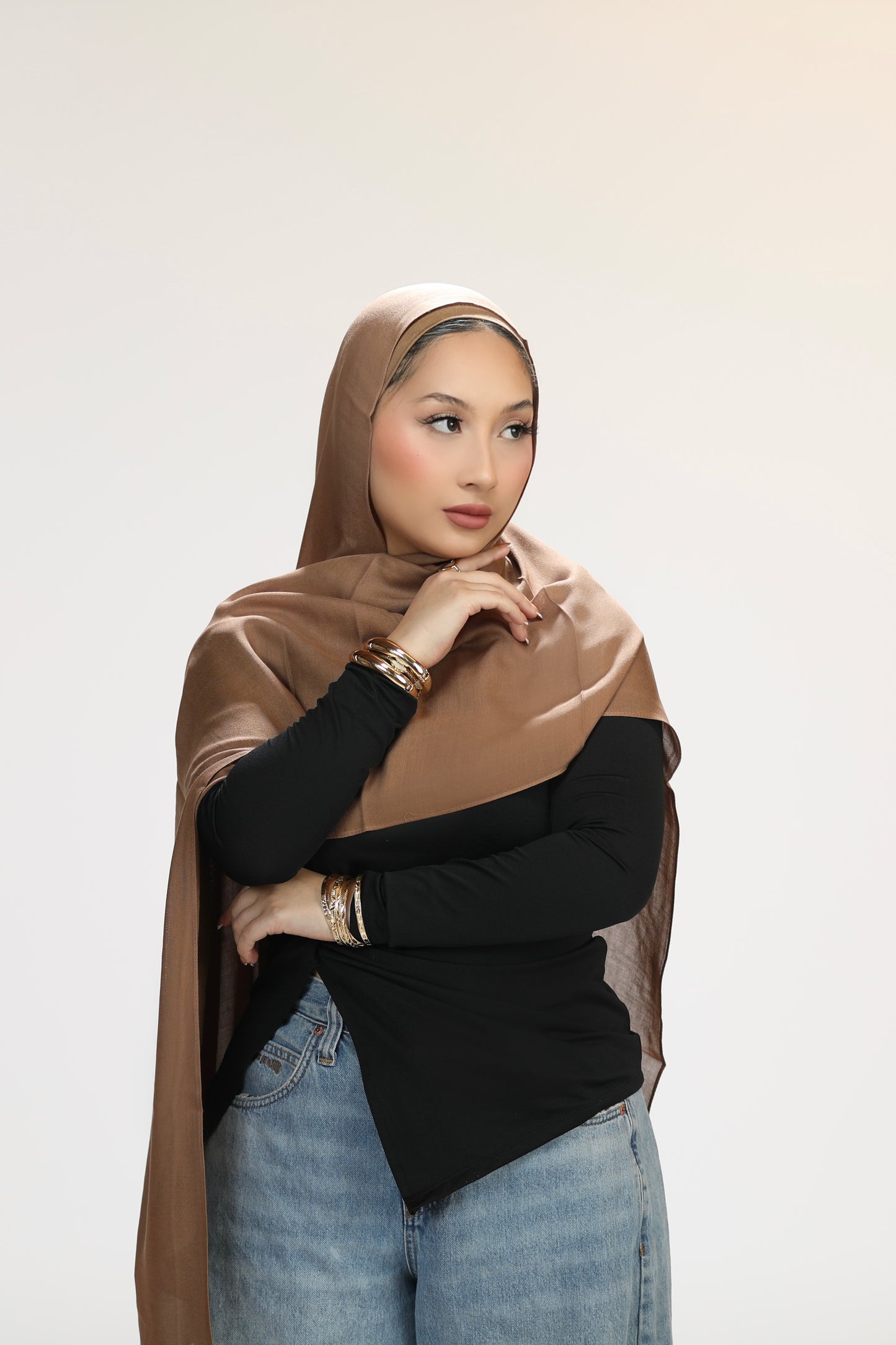 Modal hijab set- light coffee