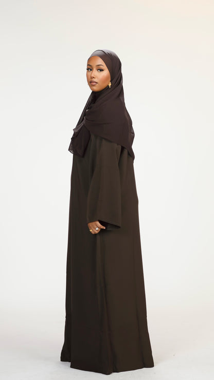 Closed abaya - Dark brown