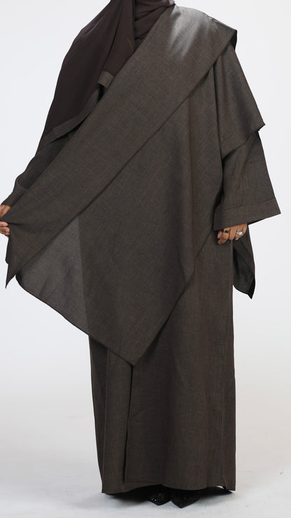 Linen cloak - dark brown